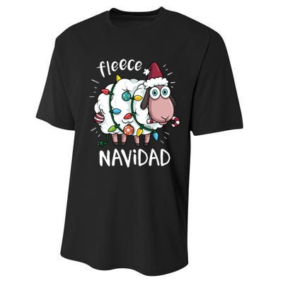 Fleece Feliz Navidad Funny Cute Sheep Christmas Sweatshirt Performance Sprint T-Shirt