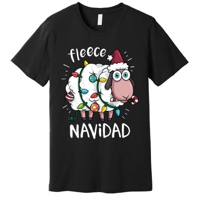 Fleece Feliz Navidad Funny Cute Sheep Christmas Sweatshirt Premium T-Shirt