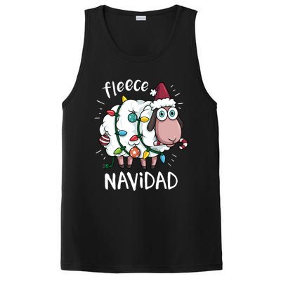 Fleece Feliz Navidad Funny Cute Sheep Christmas Sweatshirt PosiCharge Competitor Tank