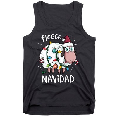 Fleece Feliz Navidad Funny Cute Sheep Christmas Sweatshirt Tank Top