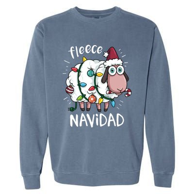 Fleece Feliz Navidad Funny Cute Sheep Christmas Sweatshirt Garment-Dyed Sweatshirt