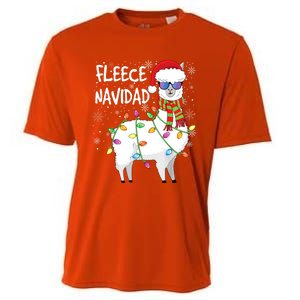 Fleece Feliz Navidad Llama Christmas Cooling Performance Crew T-Shirt