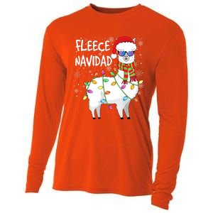 Fleece Feliz Navidad Llama Christmas Cooling Performance Long Sleeve Crew