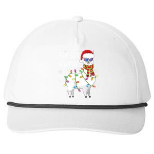 Fleece Feliz Navidad Llama Christmas Snapback Five-Panel Rope Hat