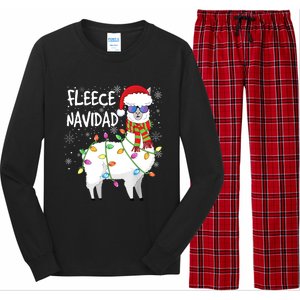 Fleece Feliz Navidad Llama Christmas Long Sleeve Pajama Set