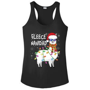 Fleece Feliz Navidad Llama Christmas Ladies PosiCharge Competitor Racerback Tank