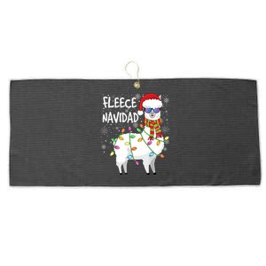 Fleece Feliz Navidad Llama Christmas Large Microfiber Waffle Golf Towel