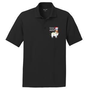 Fleece Feliz Navidad Llama Christmas PosiCharge RacerMesh Polo