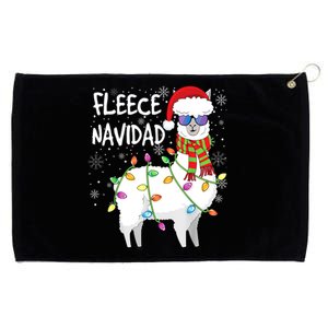 Fleece Feliz Navidad Llama Christmas Grommeted Golf Towel