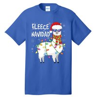 Fleece Feliz Navidad Llama Christmas Tall T-Shirt