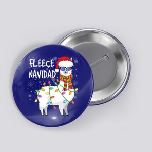 Fleece Feliz Navidad Llama Christmas Button