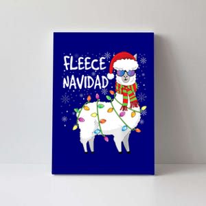 Fleece Feliz Navidad Llama Christmas Canvas