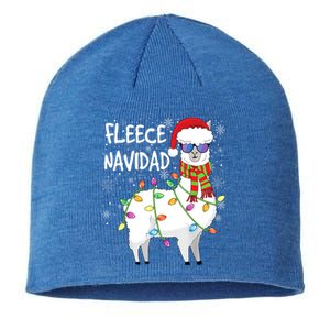 Fleece Feliz Navidad Llama Christmas Sustainable Beanie