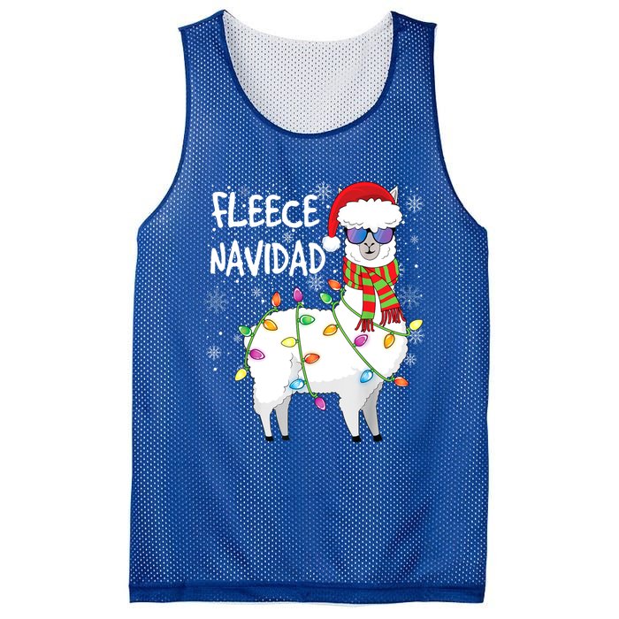 Fleece Feliz Navidad Llama Christmas Mesh Reversible Basketball Jersey Tank