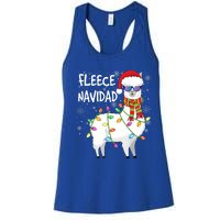 Fleece Feliz Navidad Llama Christmas Women's Racerback Tank