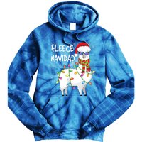 Fleece Feliz Navidad Llama Christmas Tie Dye Hoodie