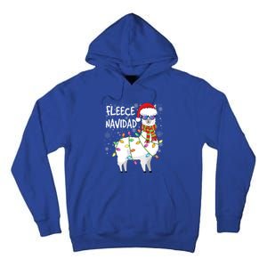 Fleece Feliz Navidad Llama Christmas Tall Hoodie