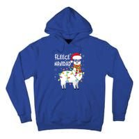 Fleece Feliz Navidad Llama Christmas Tall Hoodie