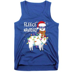 Fleece Feliz Navidad Llama Christmas Tank Top