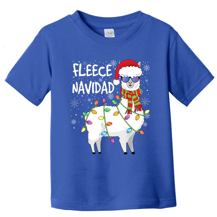 Fleece Feliz Navidad Llama Christmas Toddler T-Shirt