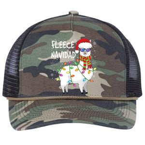 Fleece Feliz Navidad Llama Christmas Retro Rope Trucker Hat Cap