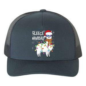 Fleece Feliz Navidad Llama Christmas Yupoong Adult 5-Panel Trucker Hat