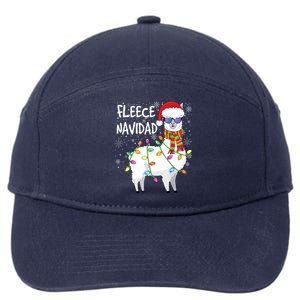 Fleece Feliz Navidad Llama Christmas 7-Panel Snapback Hat