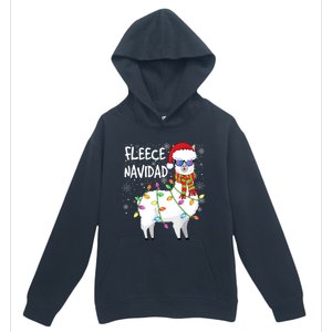 Fleece Feliz Navidad Llama Christmas Urban Pullover Hoodie