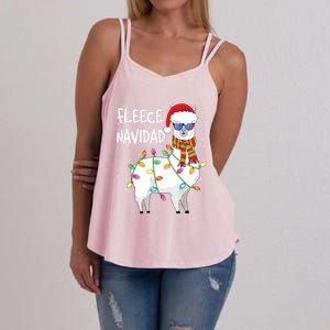 Fleece Feliz Navidad Llama Christmas Women's Strappy Tank