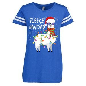 Fleece Feliz Navidad Llama Christmas Enza Ladies Jersey Football T-Shirt