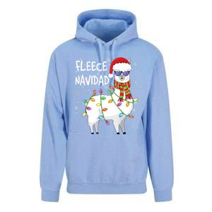 Fleece Feliz Navidad Llama Christmas Unisex Surf Hoodie