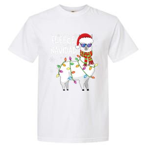 Fleece Feliz Navidad Llama Christmas Garment-Dyed Heavyweight T-Shirt