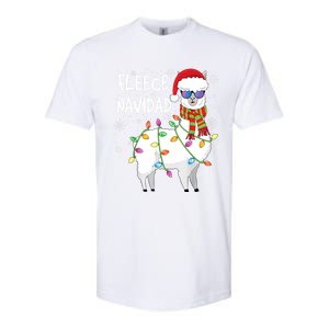 Fleece Feliz Navidad Llama Christmas Softstyle CVC T-Shirt