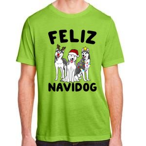 Funny Feliz Navidog Husky Dog Lover Gift Christmas Gift Adult ChromaSoft Performance T-Shirt