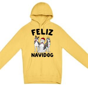 Funny Feliz Navidog Husky Dog Lover Gift Christmas Gift Premium Pullover Hoodie