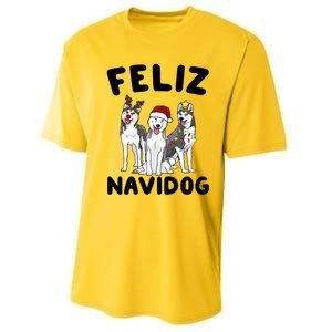 Funny Feliz Navidog Husky Dog Lover Gift Christmas Gift Performance Sprint T-Shirt