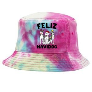 Funny Feliz Navidog Husky Dog Lover Gift Christmas Gift Tie-Dyed Bucket Hat