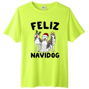 Funny Feliz Navidog Husky Dog Lover Gift Christmas Gift Tall Fusion ChromaSoft Performance T-Shirt