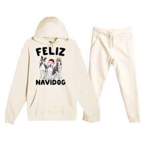 Funny Feliz Navidog Husky Dog Lover Gift Christmas Gift Premium Hooded Sweatsuit Set