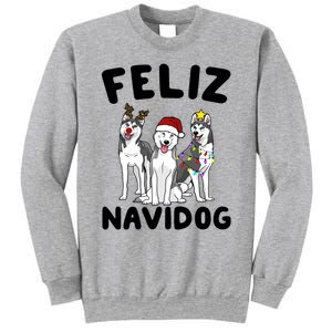 Funny Feliz Navidog Husky Dog Lover Gift Christmas Gift Sweatshirt