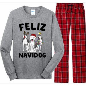 Funny Feliz Navidog Husky Dog Lover Gift Christmas Gift Long Sleeve Pajama Set