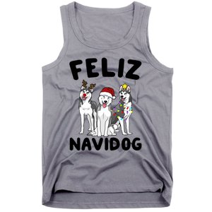 Funny Feliz Navidog Husky Dog Lover Gift Christmas Gift Tank Top