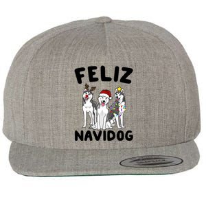 Funny Feliz Navidog Husky Dog Lover Gift Christmas Gift Wool Snapback Cap