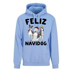 Funny Feliz Navidog Husky Dog Lover Gift Christmas Gift Unisex Surf Hoodie