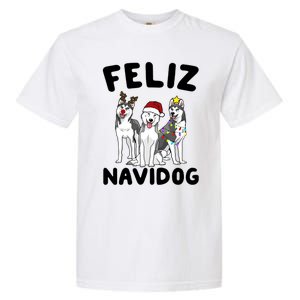 Funny Feliz Navidog Husky Dog Lover Gift Christmas Gift Garment-Dyed Heavyweight T-Shirt