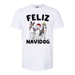 Funny Feliz Navidog Husky Dog Lover Gift Christmas Gift Softstyle CVC T-Shirt