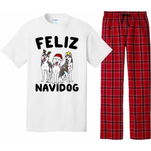 Funny Feliz Navidog Husky Dog Lover Gift Christmas Gift Pajama Set