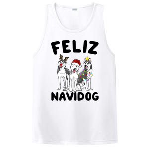 Funny Feliz Navidog Husky Dog Lover Gift Christmas Gift PosiCharge Competitor Tank