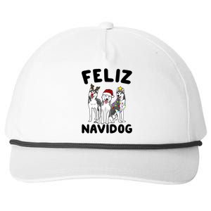 Funny Feliz Navidog Husky Dog Lover Gift Christmas Gift Snapback Five-Panel Rope Hat