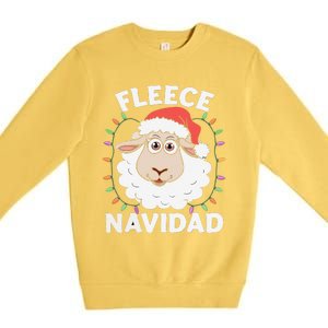 Fleece Feliz Navidad Cute Shee.P Christmas Premium Crewneck Sweatshirt